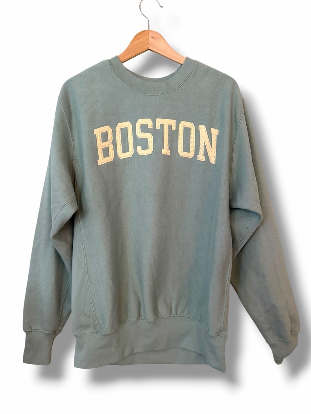 MV Sport Pro Weave Boston Crewneck Sweatshirt Faded Sage Size Small Heavyweight